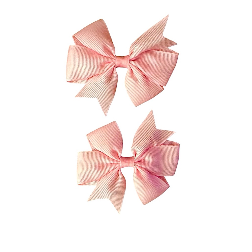 Girl’s Hair Bows Set of 2 Light Pink NEW